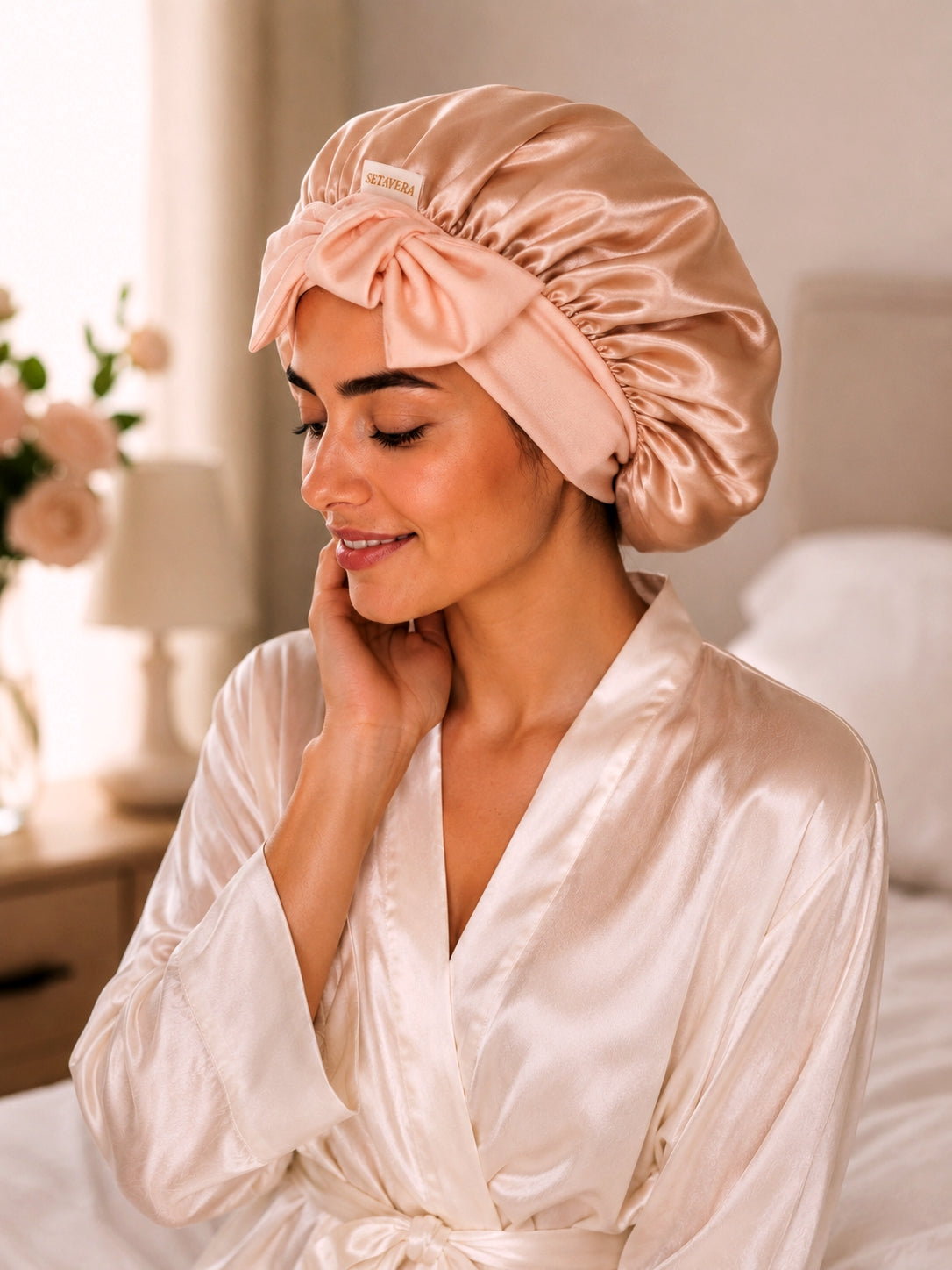 Kit Setavera  – Bonnet, Heatless Curler e Scrunchie in Seta Mulberry 22 Momme